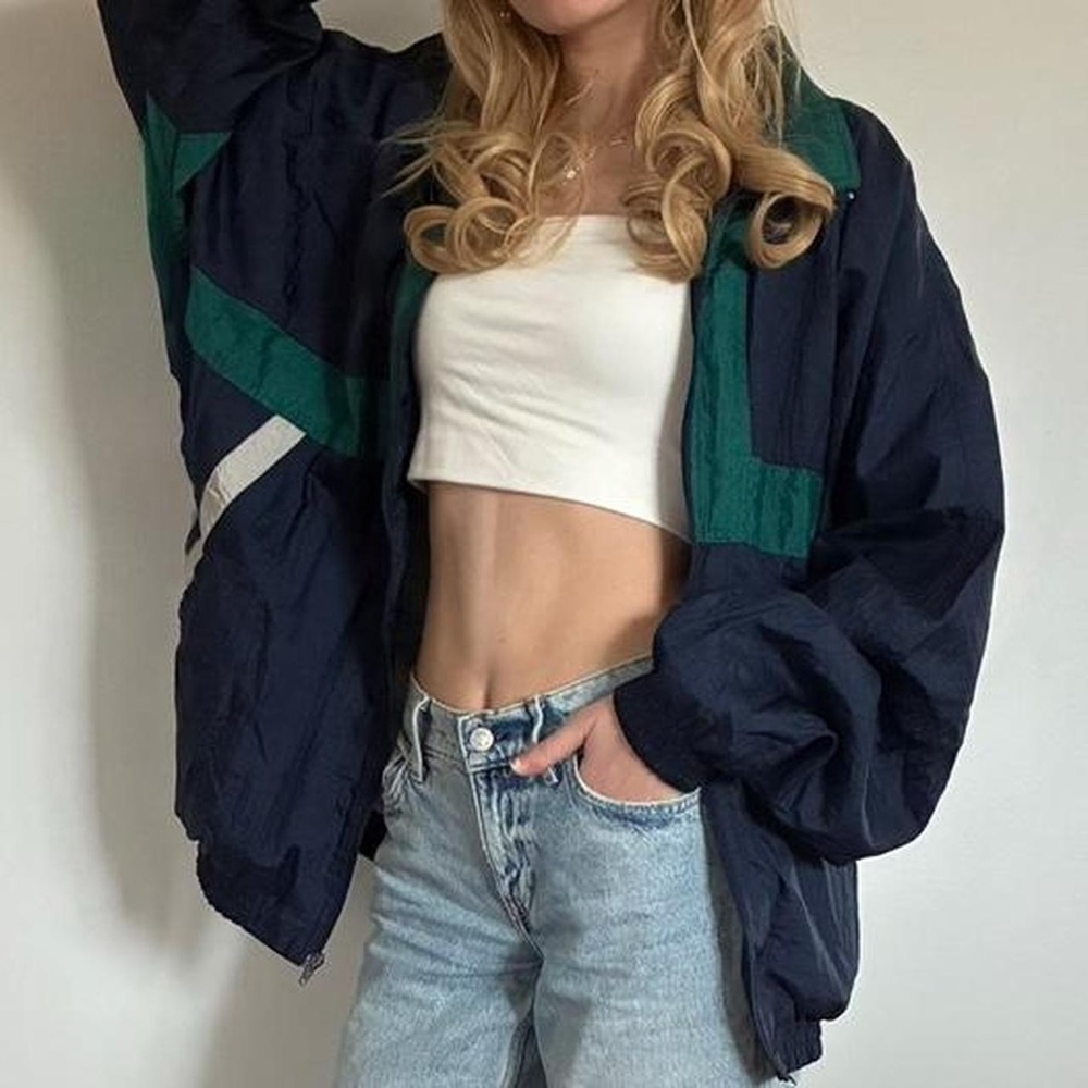 Nucleus Navy and Green Windbreaker Jacket
